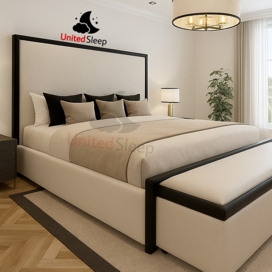 UnitedSleep™ Majestic Luxe Upholstered Bed with Hidden Storage – Premium Comfort & Style